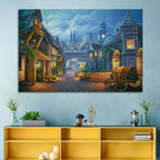 Victorian London Cobblestone Street Wall Art