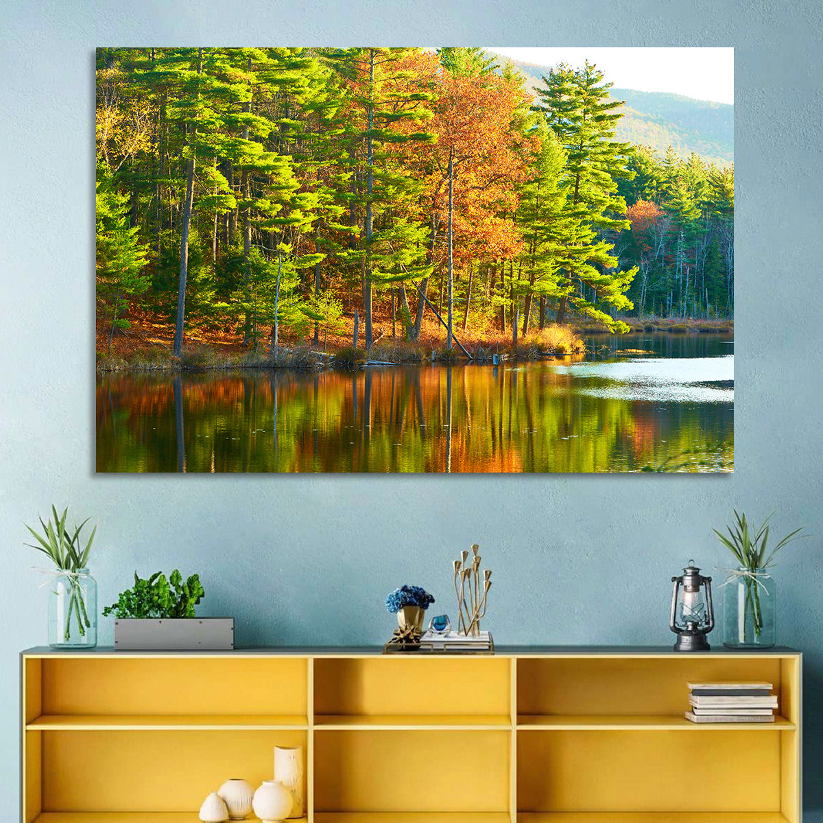 White Mountain National Forest Reflection Wall Art in a room, landscape