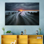 Barrika Beach Dusk Wall Art