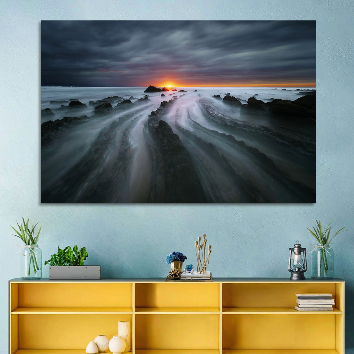 Barrika Beach Dusk Wall Art