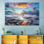 Sunset Over Volcanic Shore Wall Art