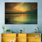 Lake Garda Sunset Pier Wall Art
