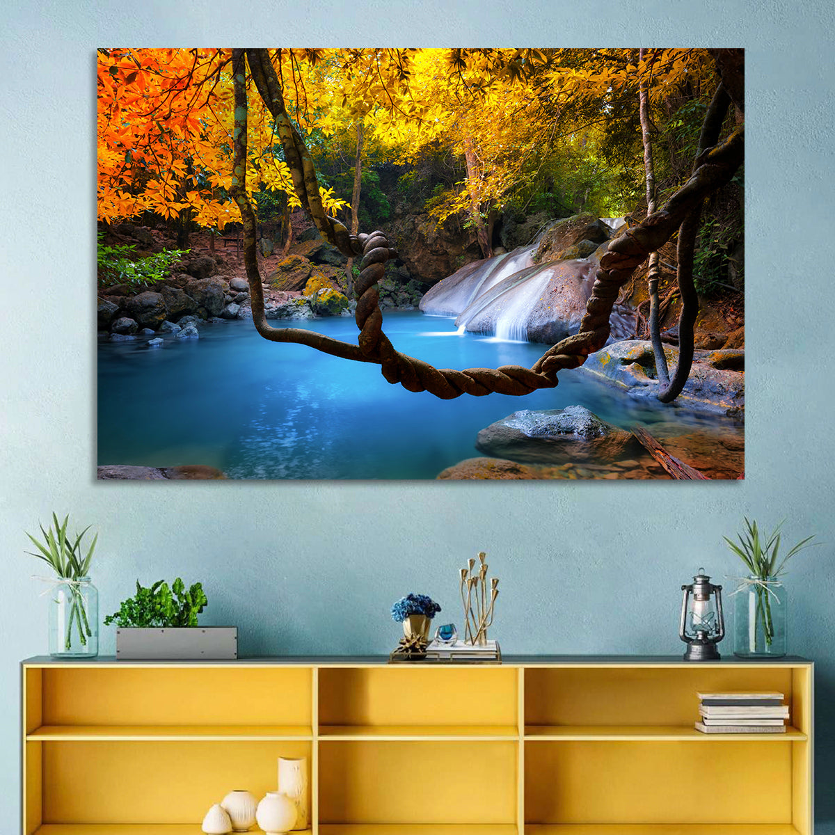 Erawan Waterfall Pool, Kanchanaburi Wall Art in a room, landscape