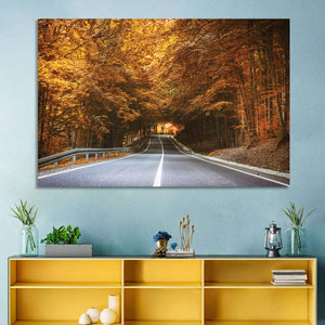 Dense Forest Road Wall Art