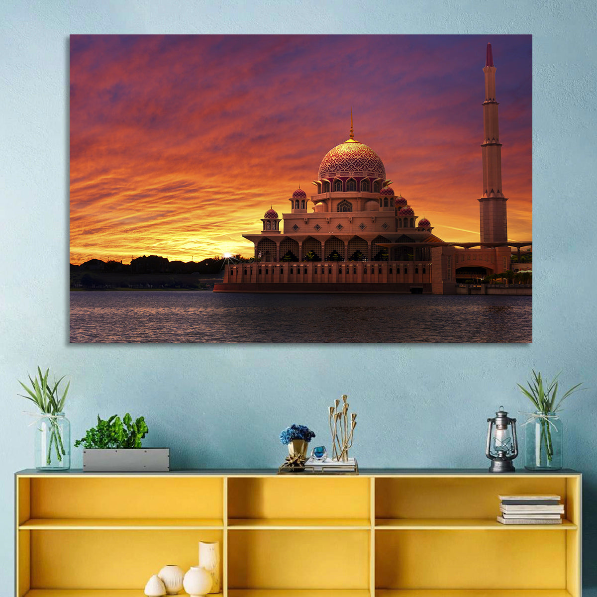 Putra Mosque at Sunset Wall Art in a room, landscape
