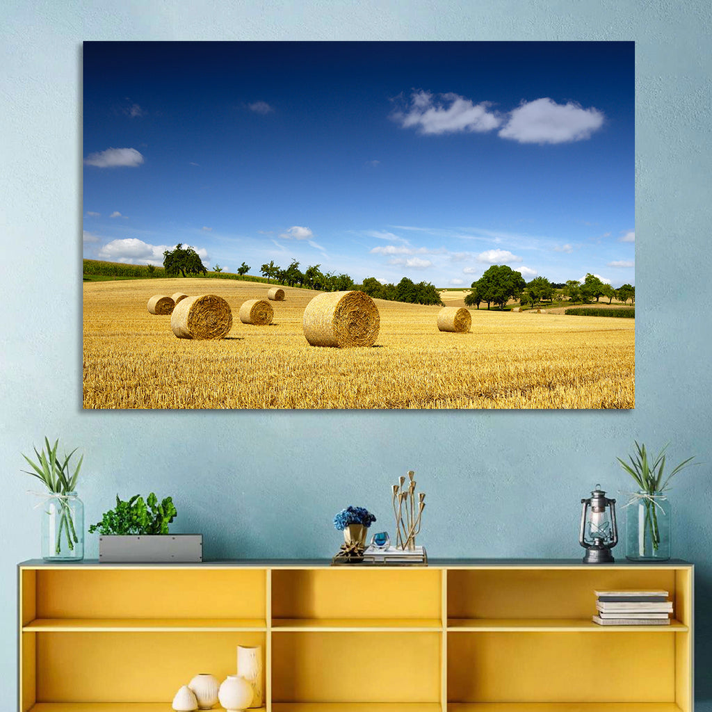 Late Summer Straw Bales Wall Art