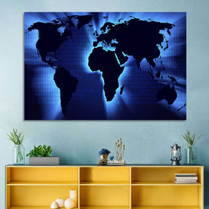 Glowing World Map Wall Art
