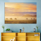 Misty Beach Horseback Riders Wall Art