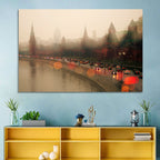 Foggy Moscow Kremlin at Dusk Wall Art