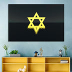 Glowing Star of David Reflection Wall Art