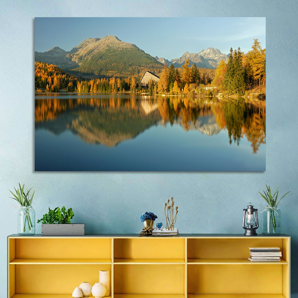 Štrbské Pleso Lake, High Tatras Wall Art in a room, landscape