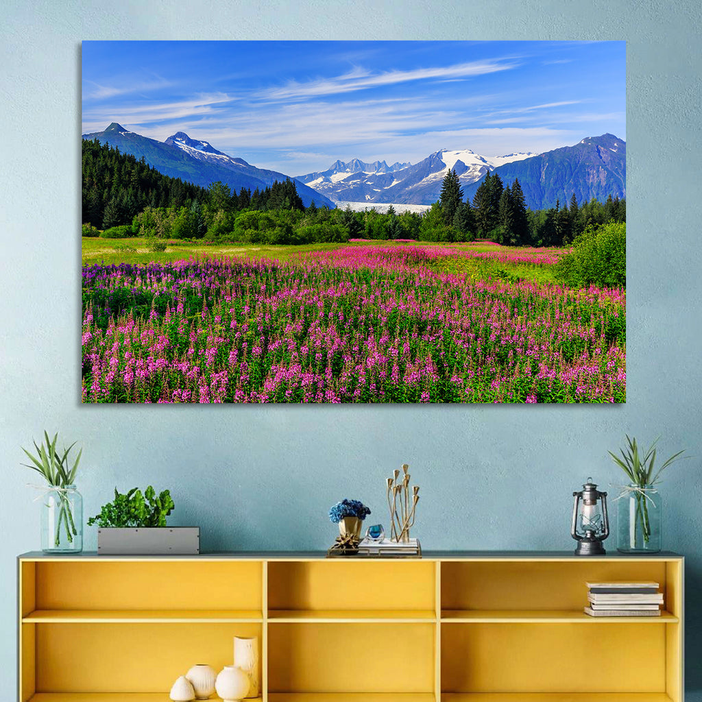 Juneau Meadow with Mendenhall Glacier Wall Art