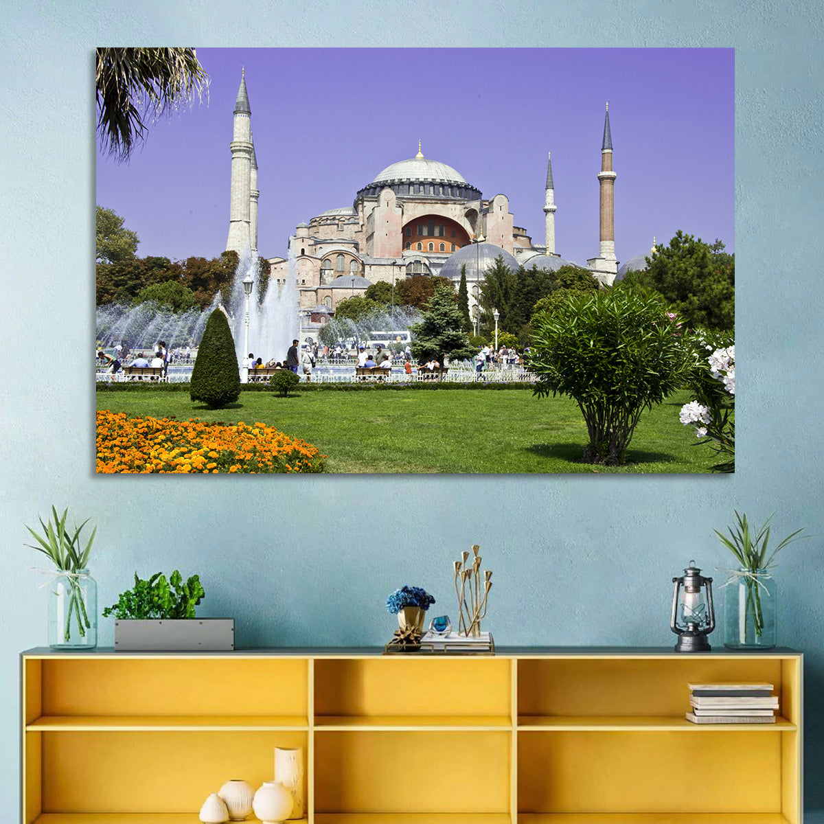 Hagia Sophia Fountain Gardens Istanbul Wall Art in a room, landscape