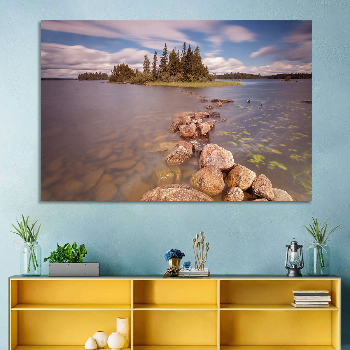 Lake Ontario Shoreline Wall Art in a room, landscape