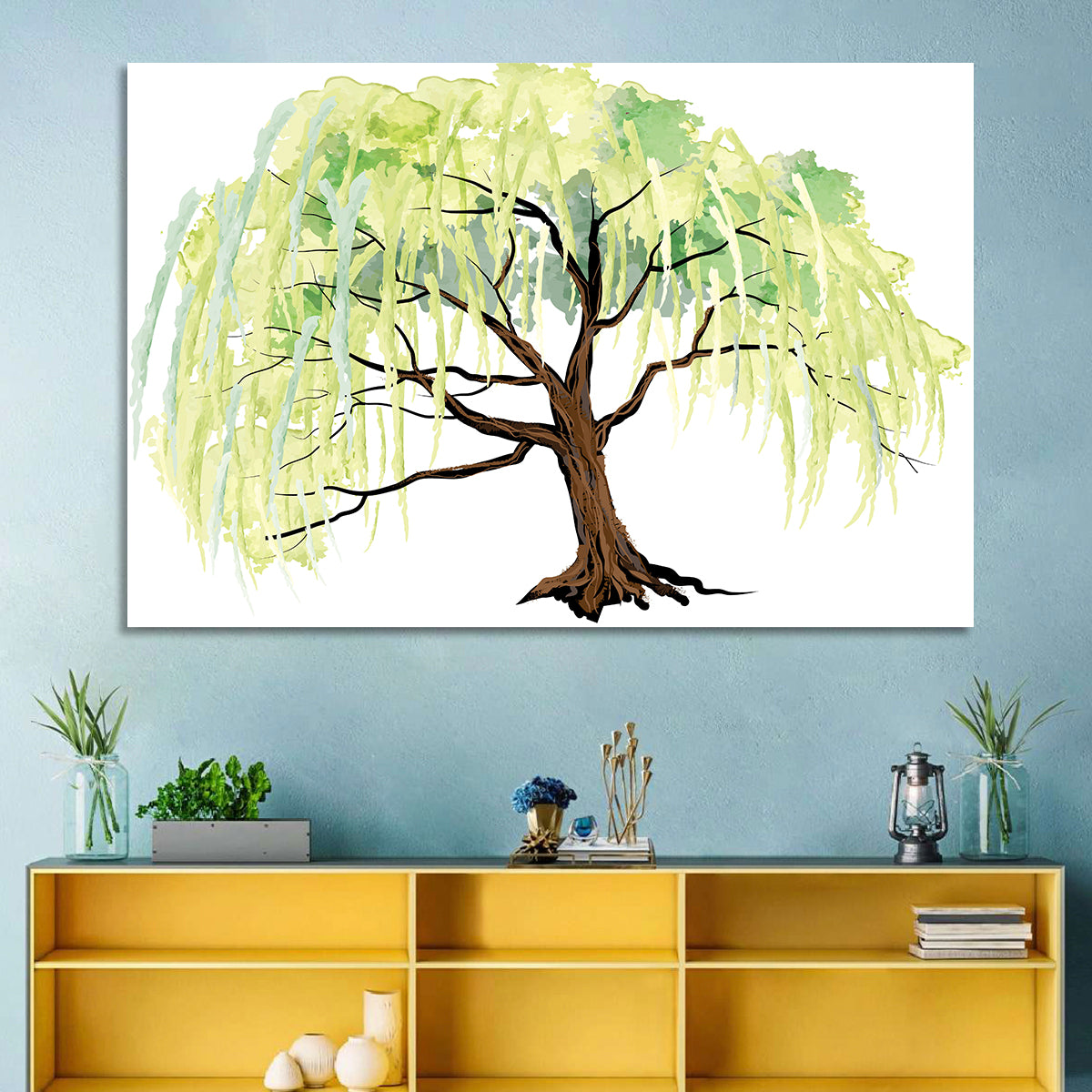 Weeping Willow Watercolor Sketch Wall Art