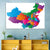 Coloured China Map Wall Art