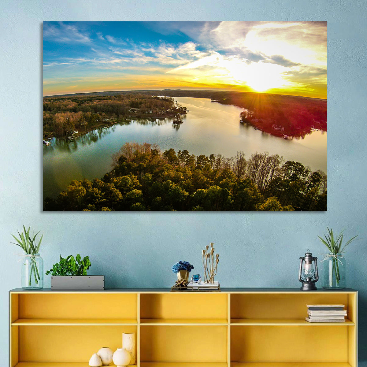 Lake Wylie Golden Sunset Wall Art