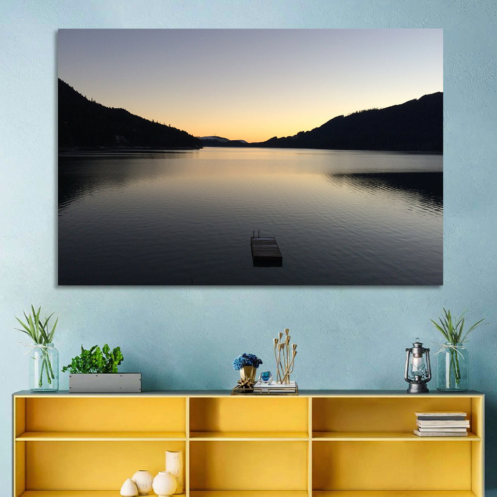 Lake Cushman Dock at Dusk Wall Art
