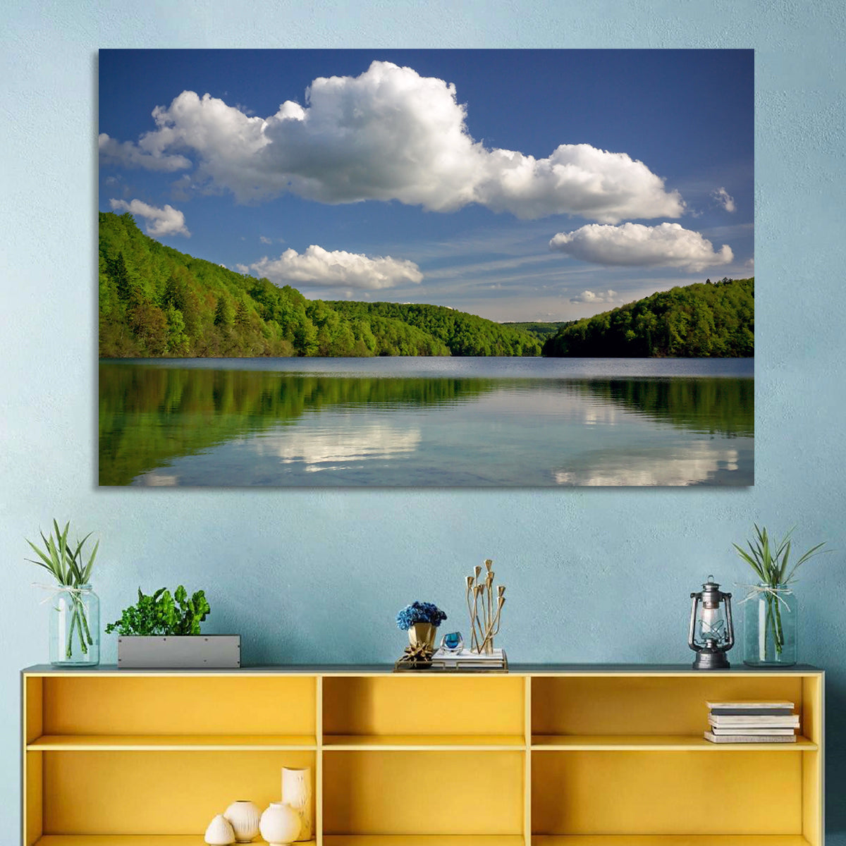 Plitvice Forest Lake Scene Wall Art