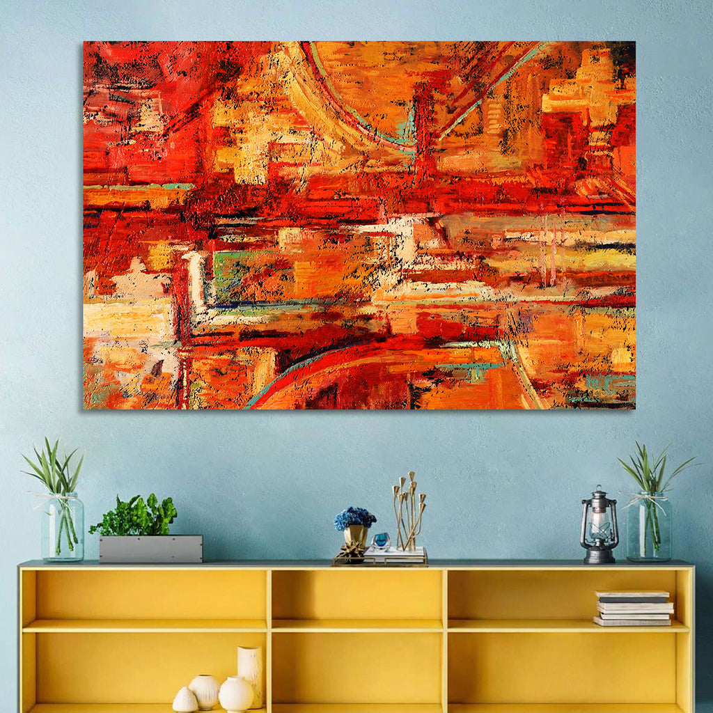 Vibrant Impasto Color Blocks Wall Art