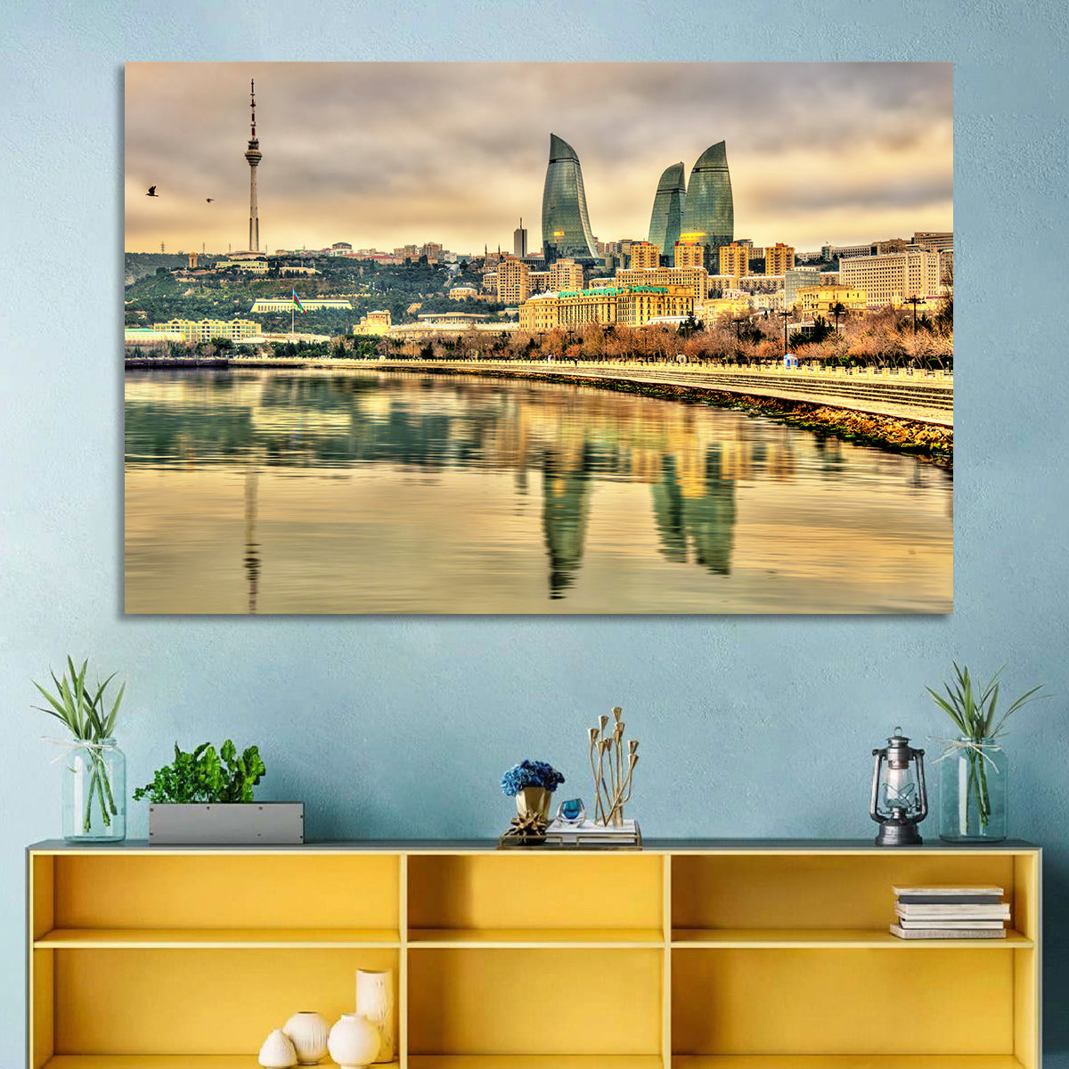 Baku Reflection Wall Art in a room, landscape