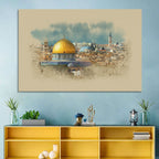 Dome of the Rock Watercolor Study Wall Art