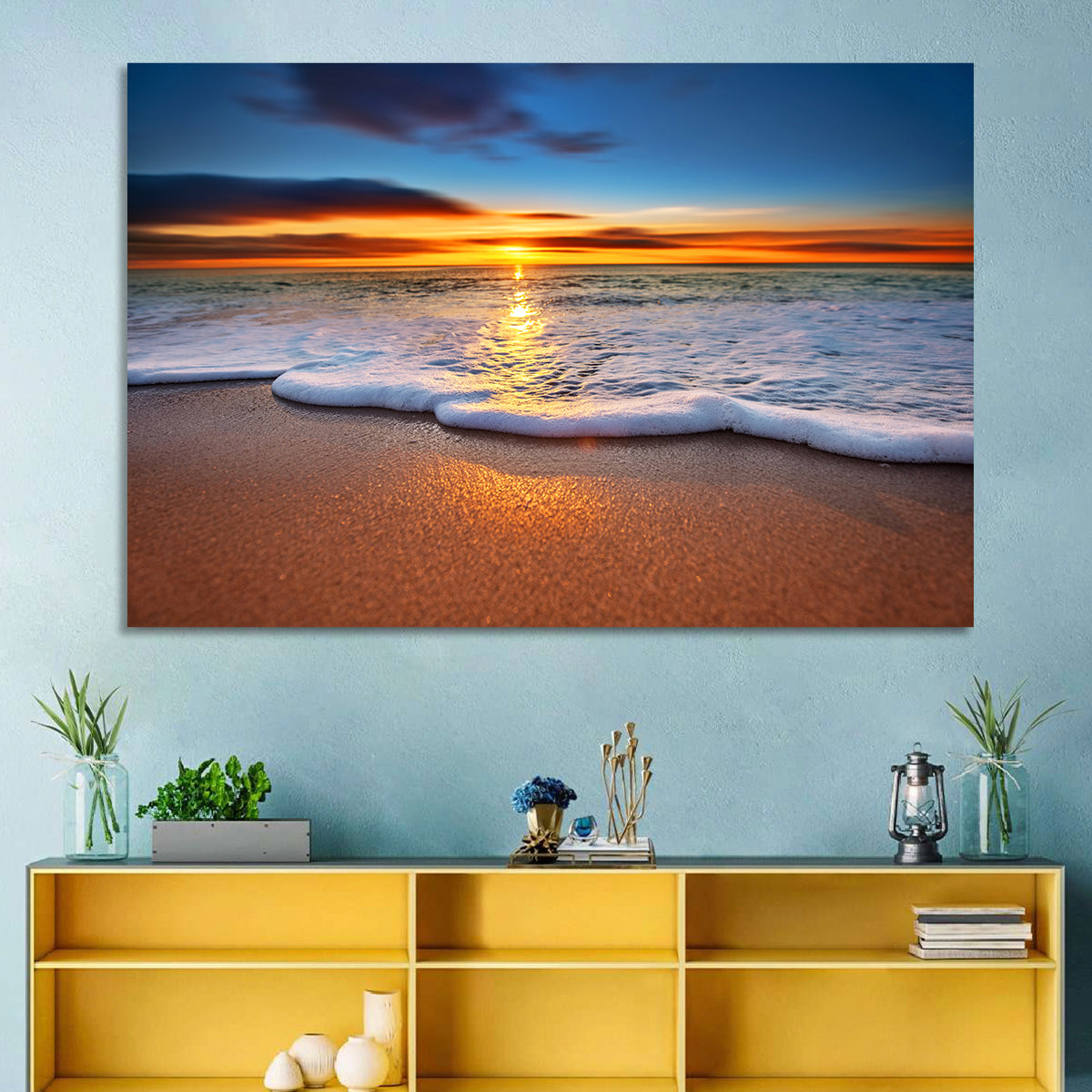 Sun Flare Beach Sunrise Wall Art