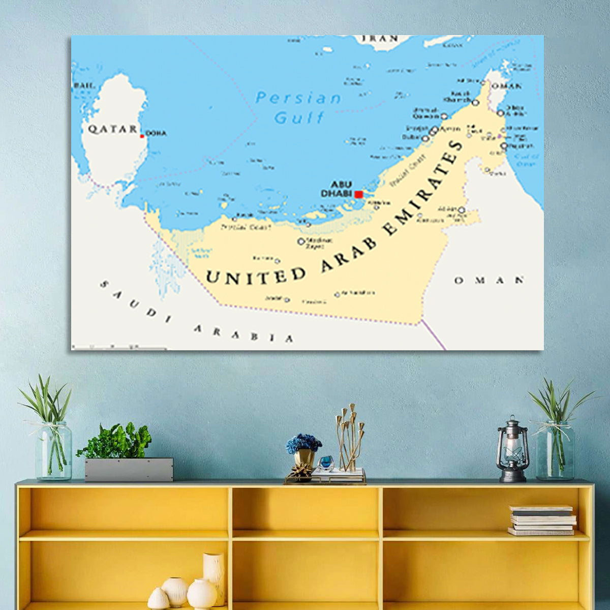 UAE Political Map Wall Art