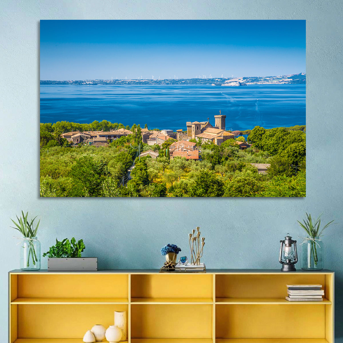 Bolsena Village Overlook Wall Art in a room, landscape