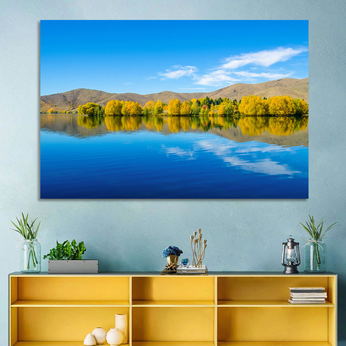 Lake Ruataniwha Wall Art in a room, landscape