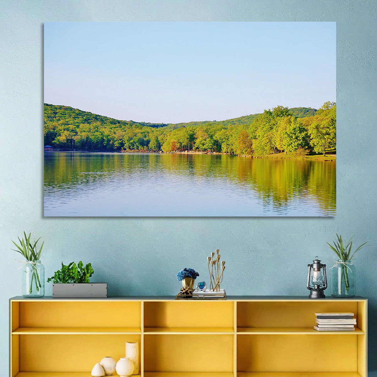 Sebago Lake Wall Art in a room, landscape