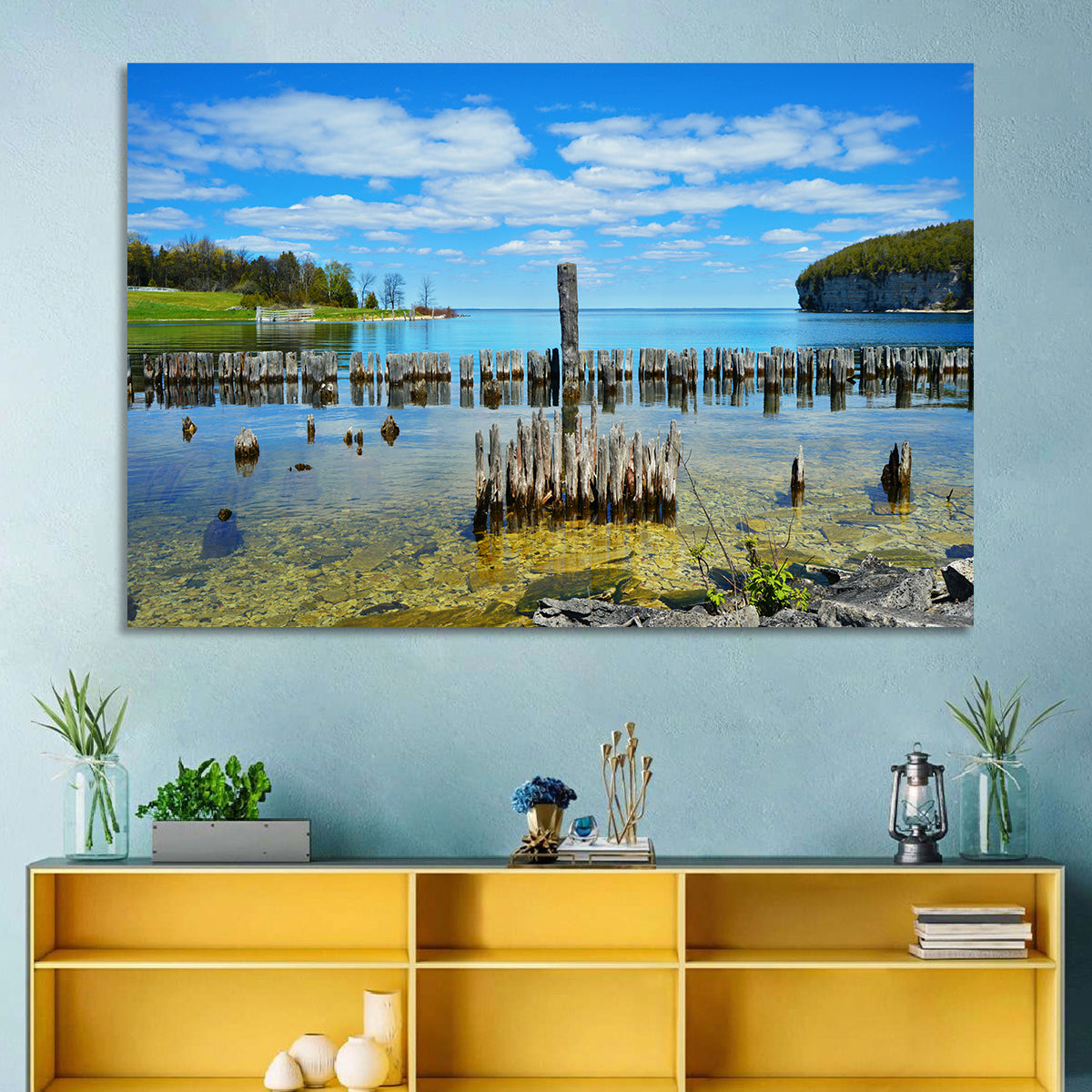 Big Bay De Noc Garden View Wall Art in a room, landscape