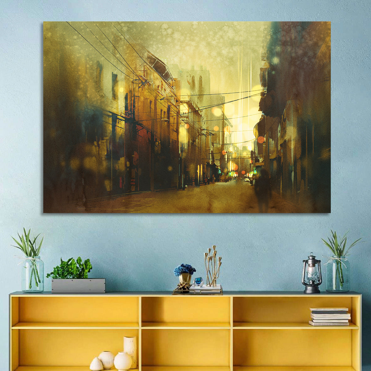 Golden Hour Urban Street Wall Art