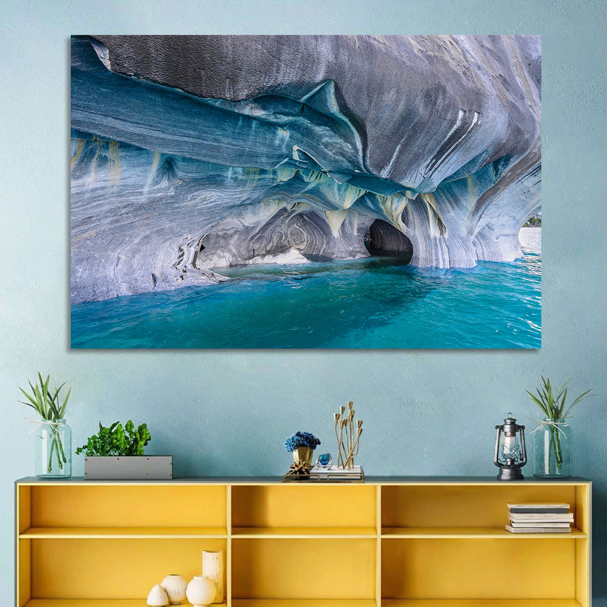 General Carrera Marble Caves Wall Art in a room, landscape
