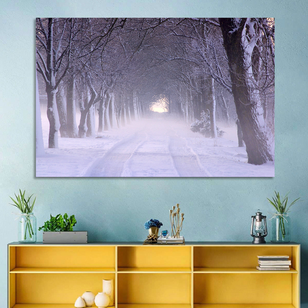 Kuressaare Park Snowy Path Wall Art in a room, landscape