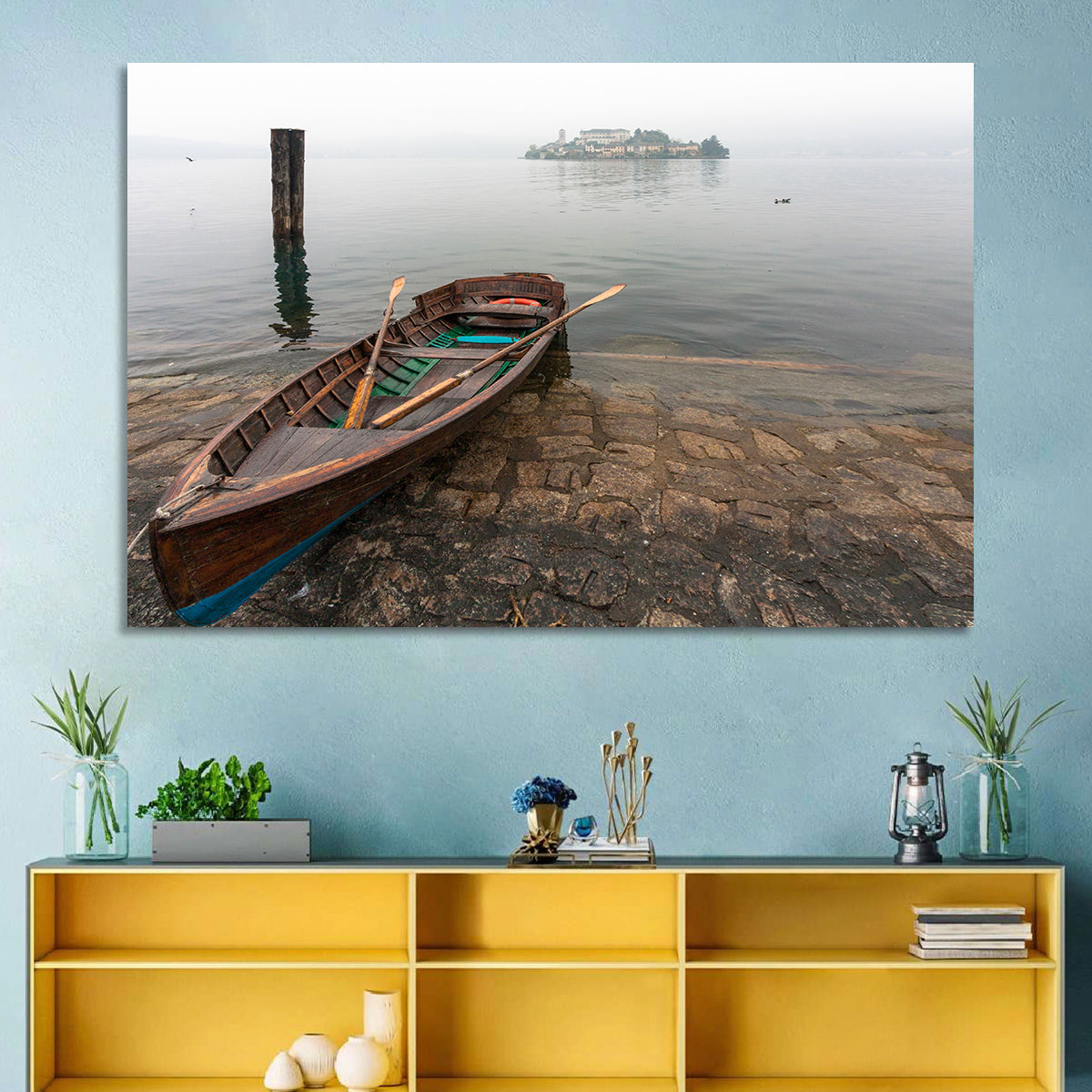Rowboat on Lake Orta Wall Art