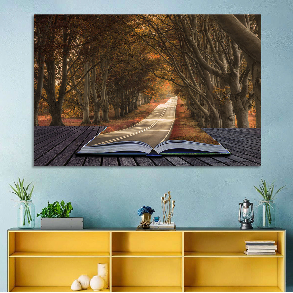 Surreal Book Pathway Wall Art