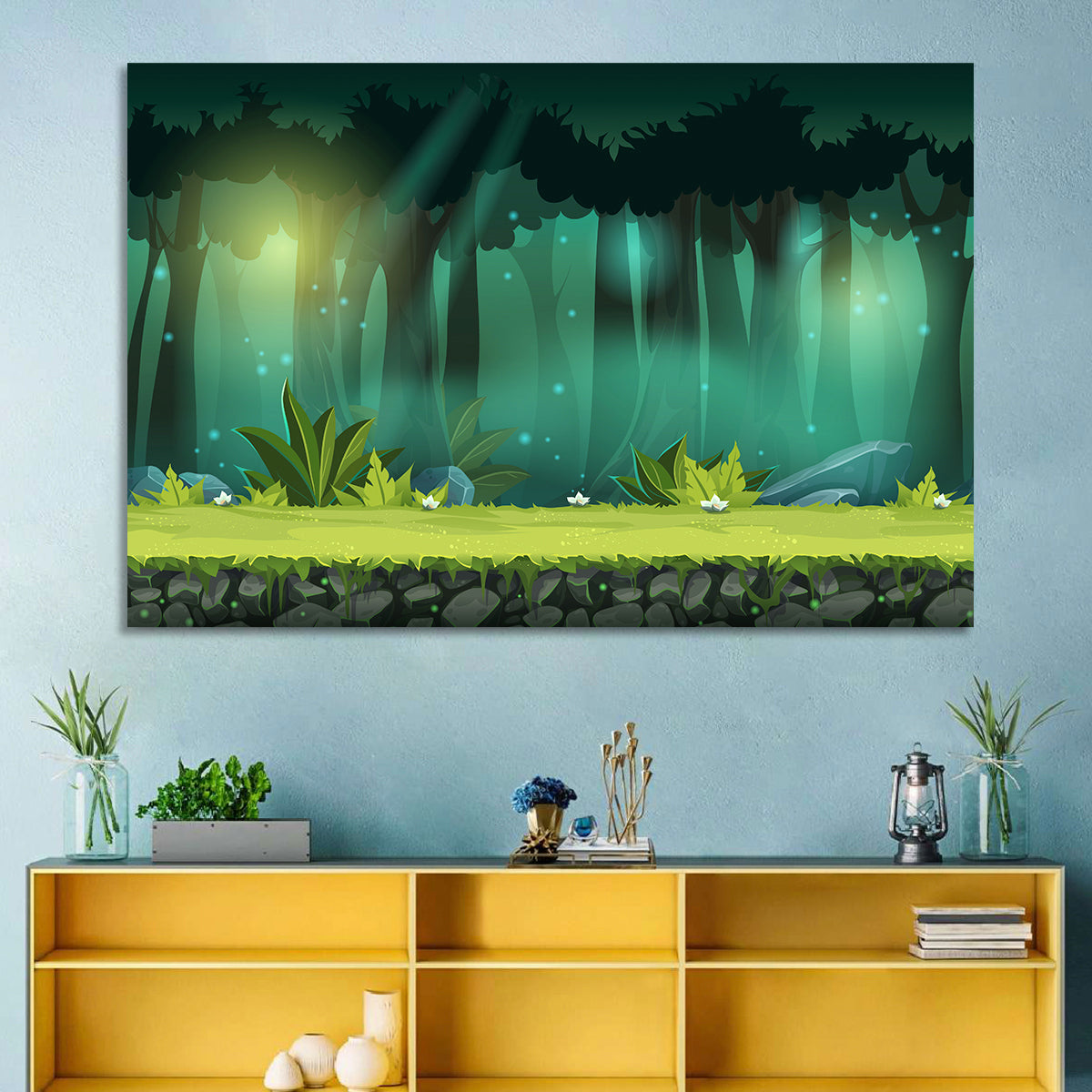 Digital Forest Landscape Wall Art