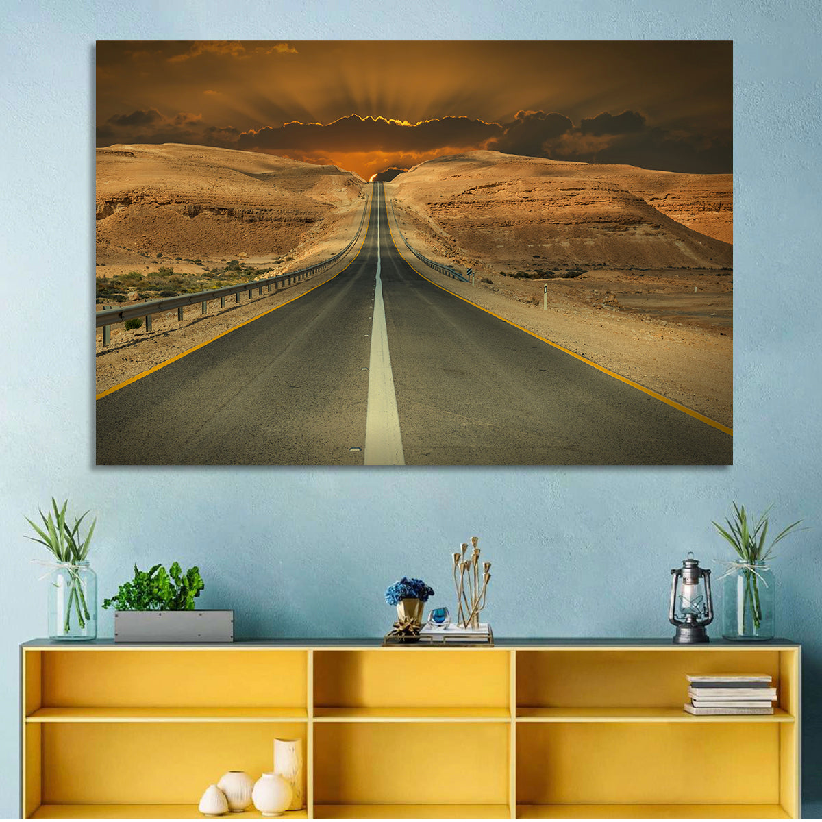Negev Road at Sunset Wall Art