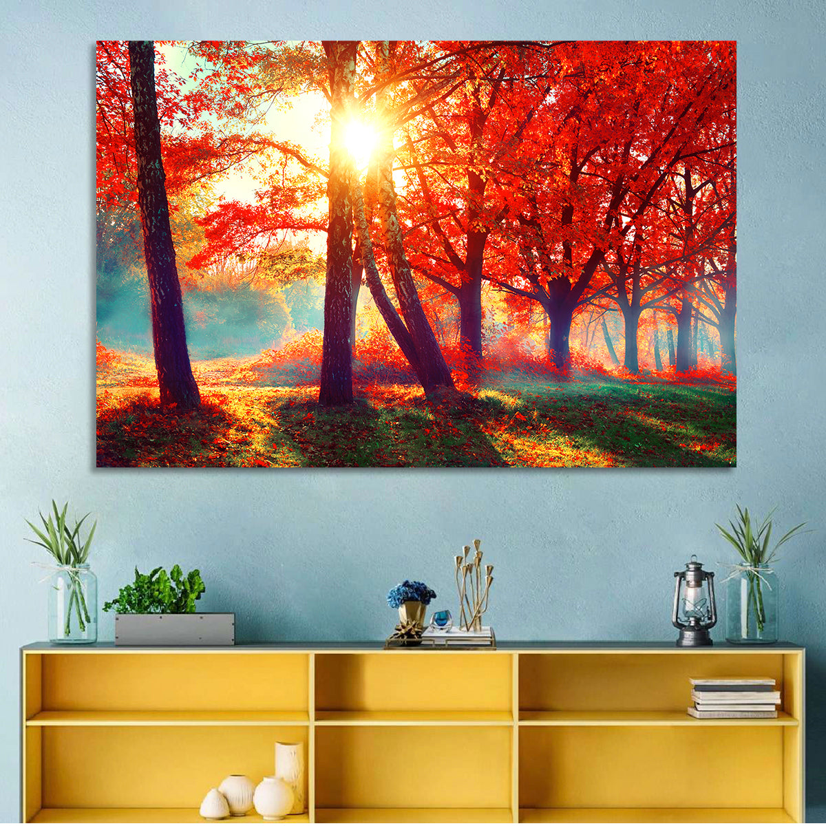 Autumn Park Sunrise Wall Art