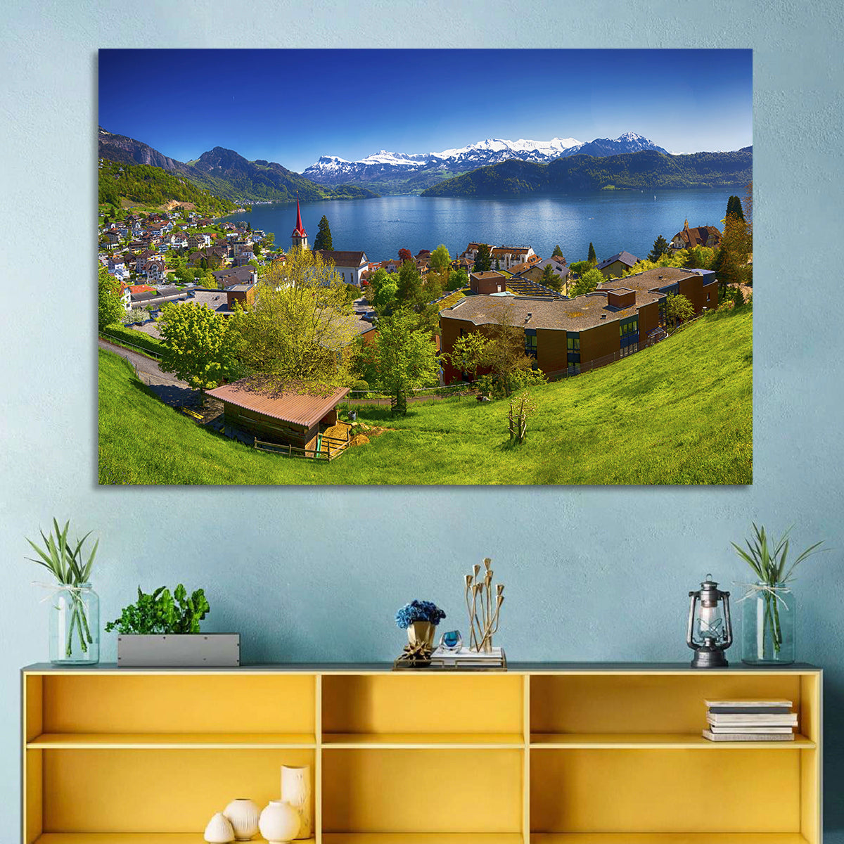 Lake Lucerne, Weggis Wall Art in a room, landscape