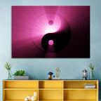 Magenta Yin Yang Symbol Wall Art