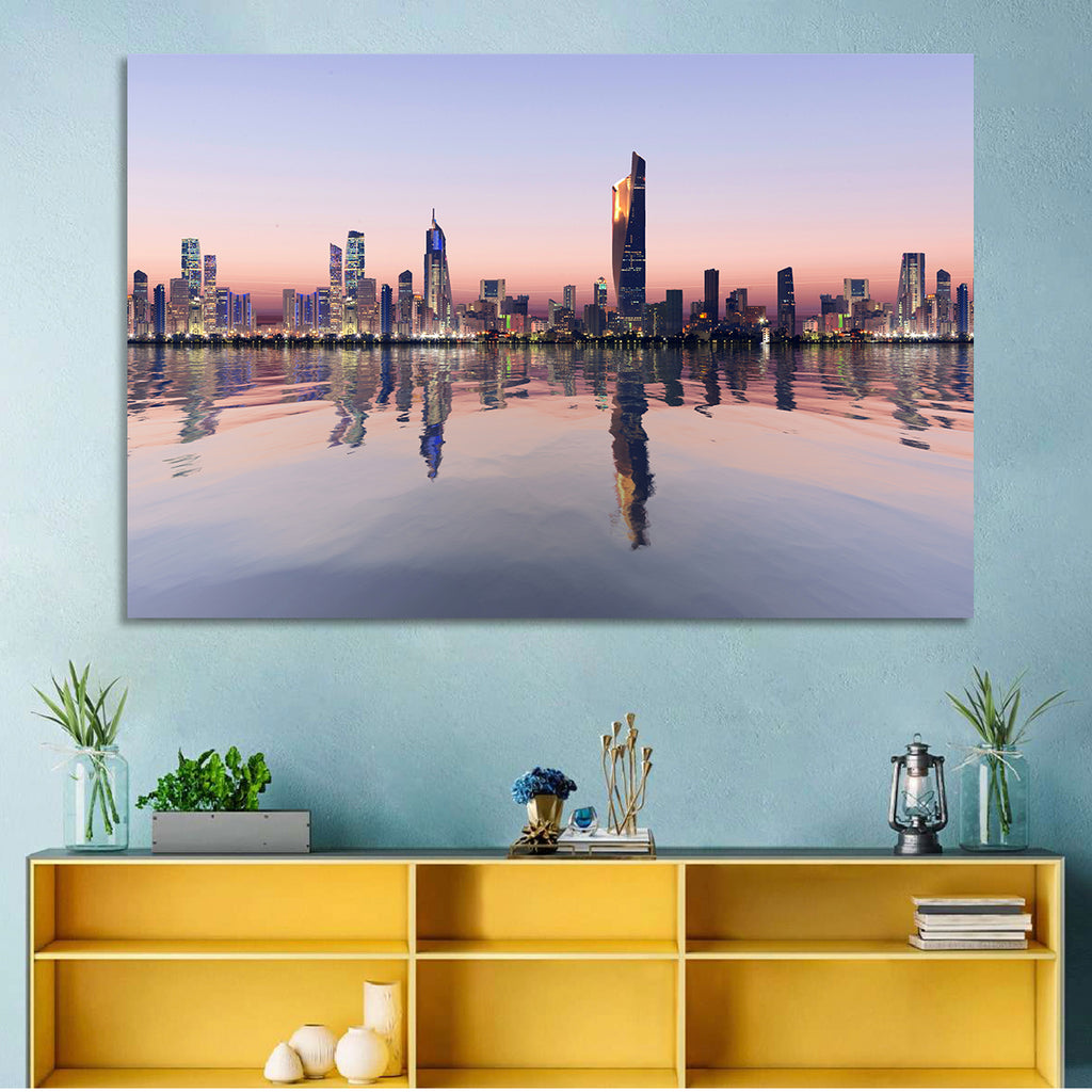 Al Hamra Tower Twilight Skyline Wall Art