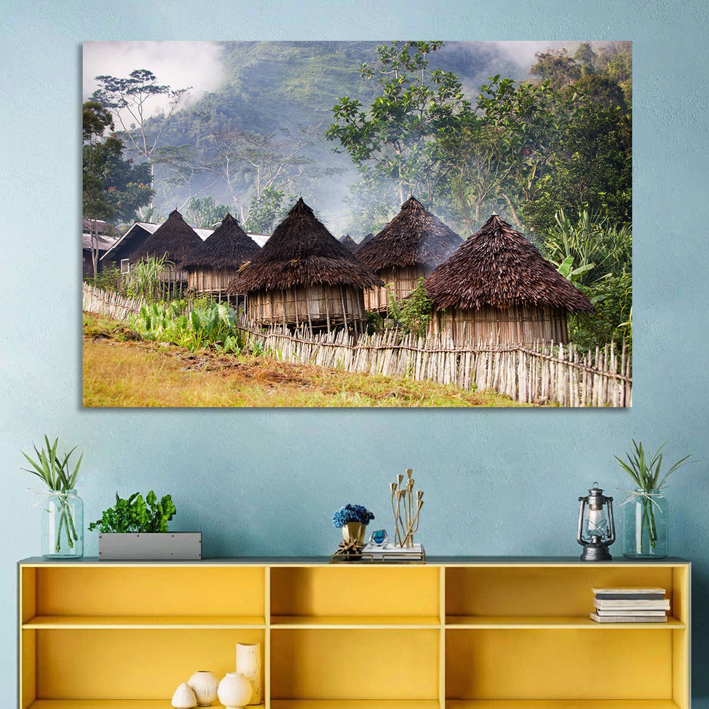Papua Mountain Village Wall Art