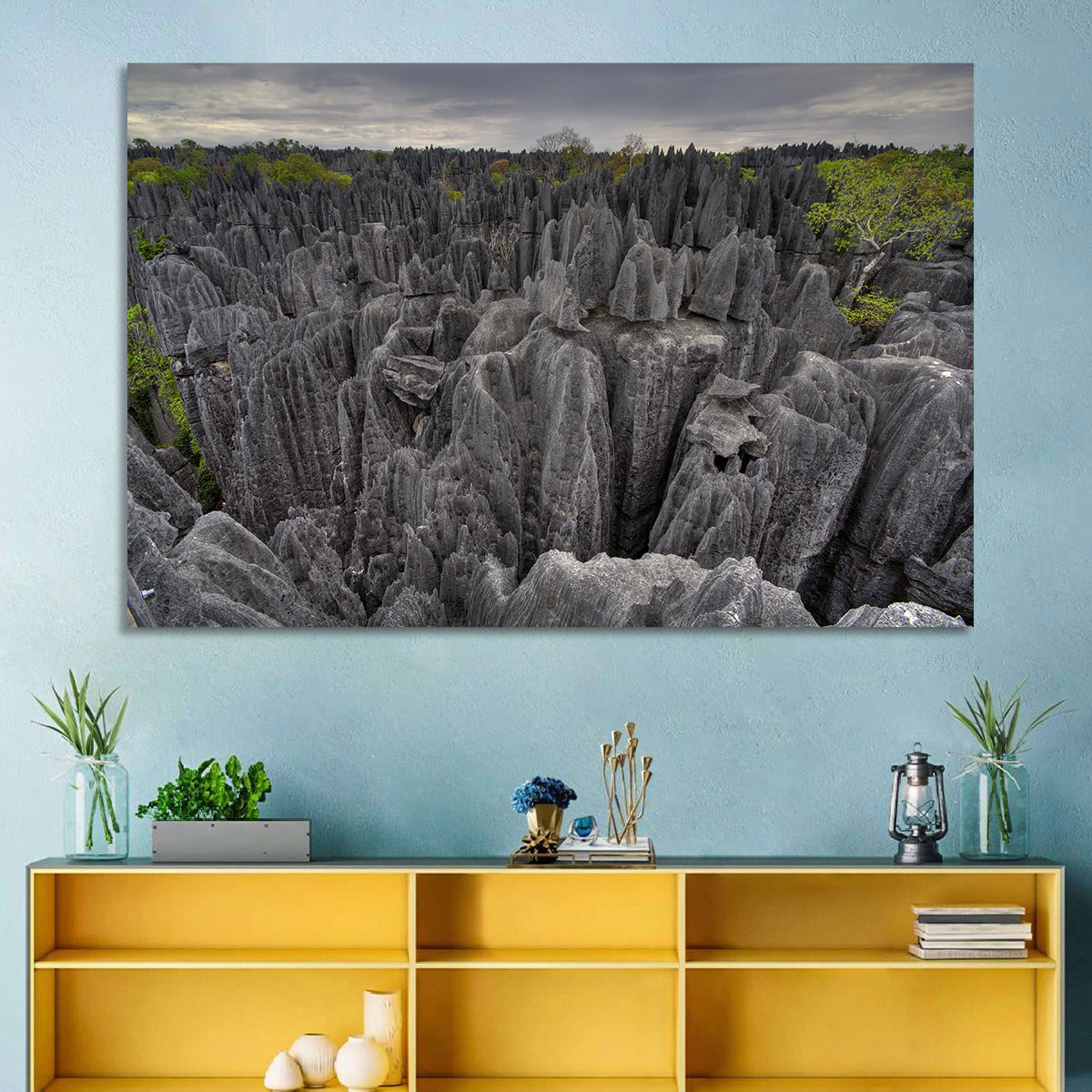 Tsingy De Bemaraha Pinnacles Wall Art in a room, landscape