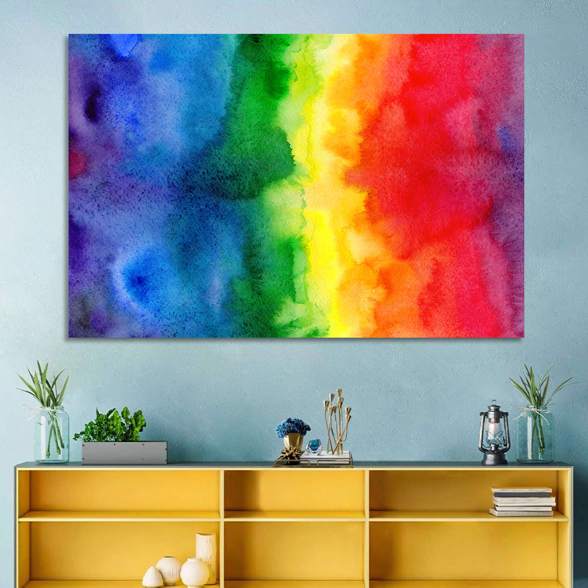 Watercolor Rainbow Gradient Wall Art