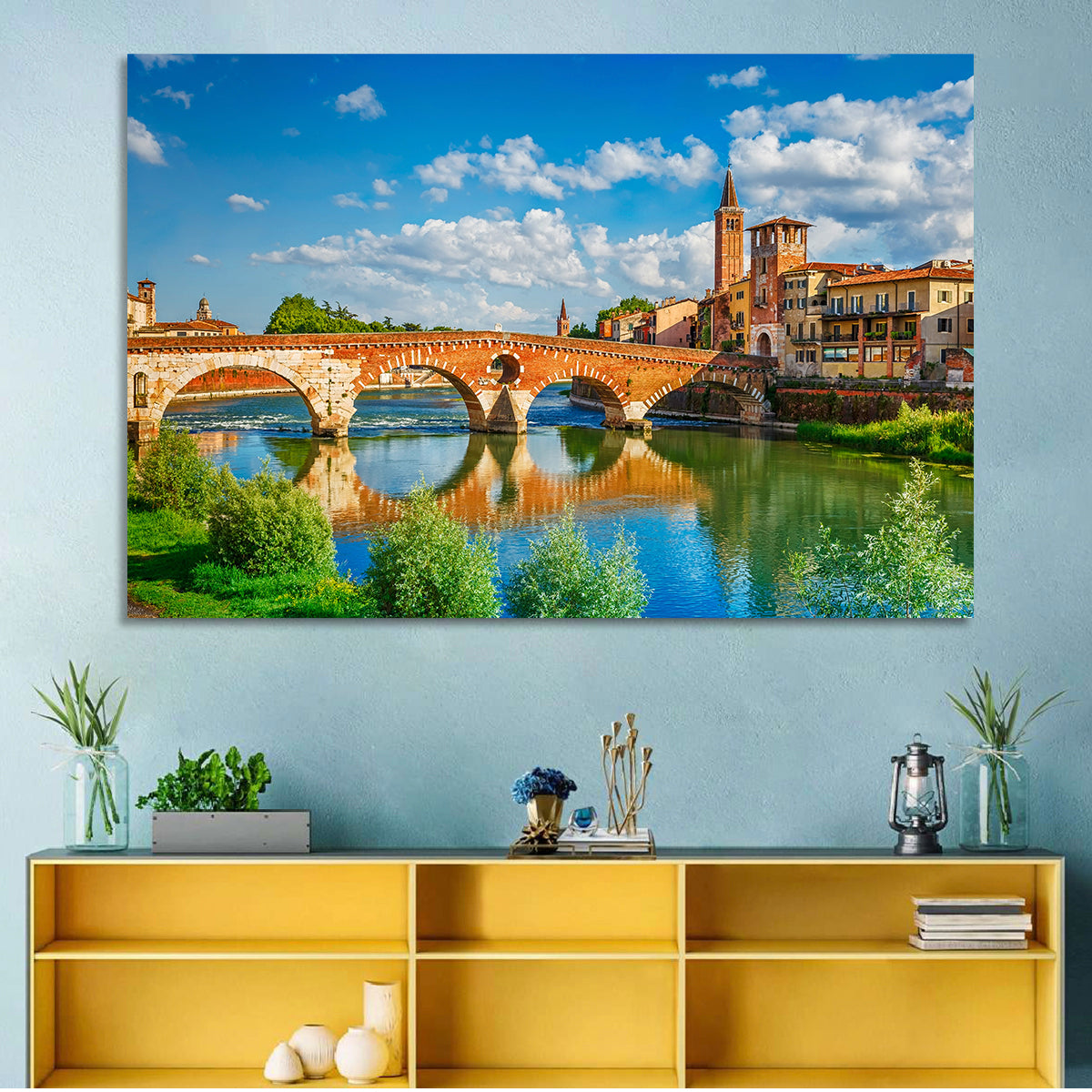 Ponte Pietra, Verona Wall Art in a room, landscape
