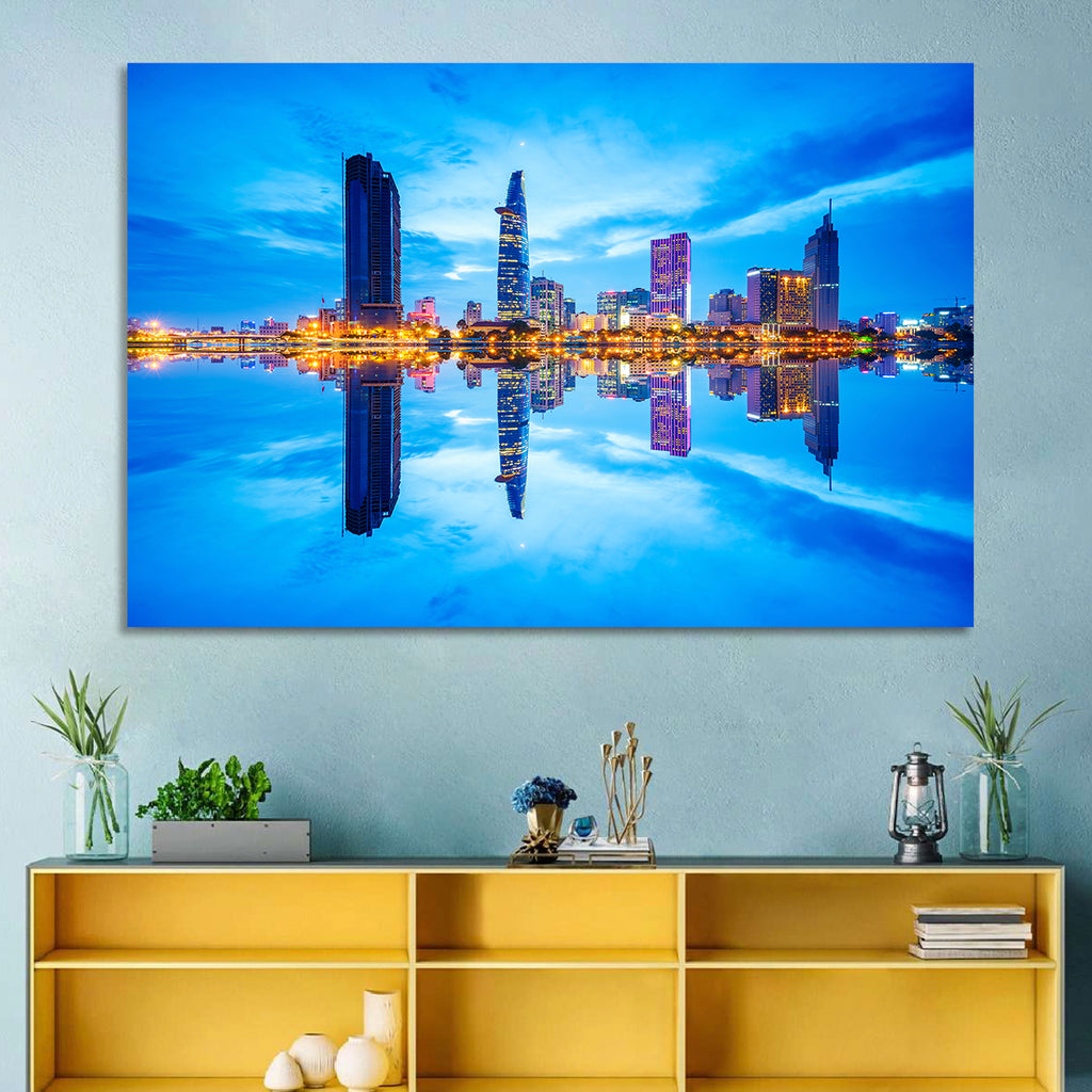 Ho Chi Minh City Skyline at Twilight Wall Art