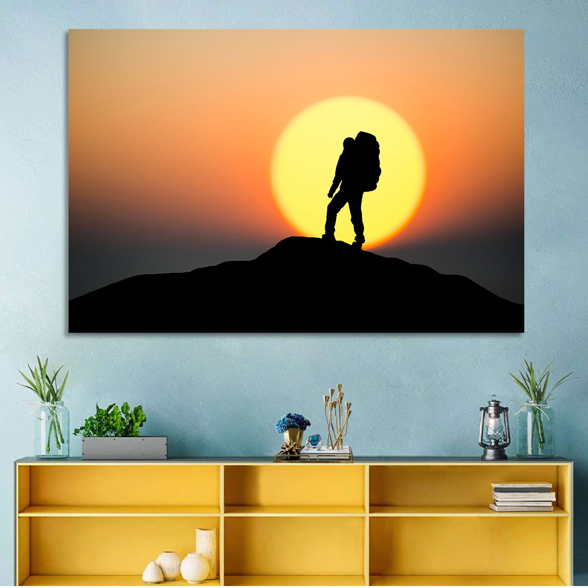 Summit Silhouette Wall Art in a room, landscape