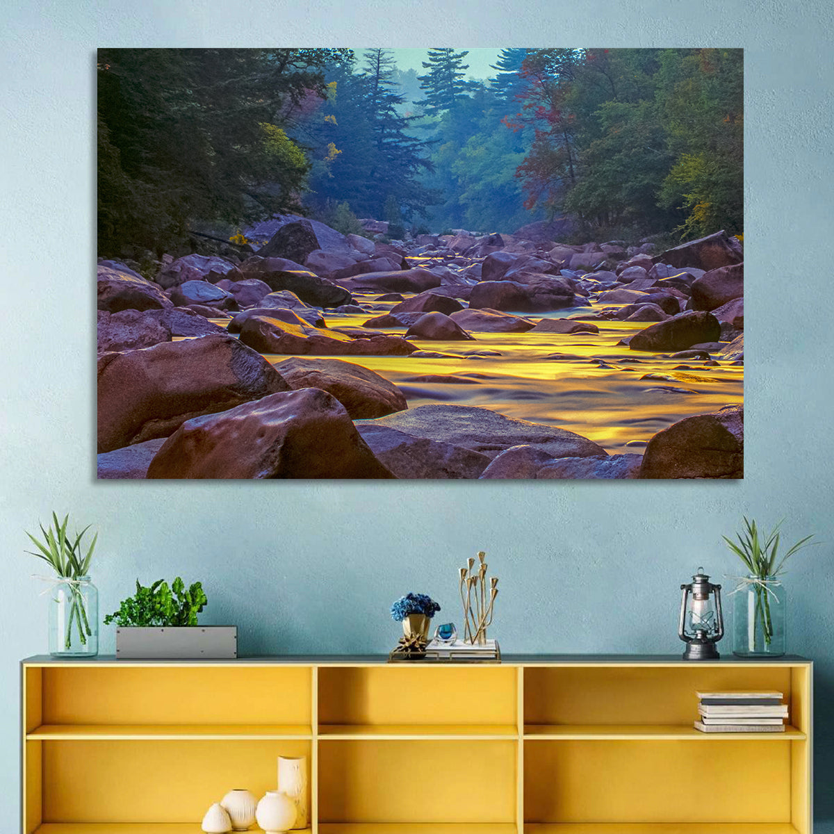 Swift River at Golden Hour, New Hampshire Wall Art